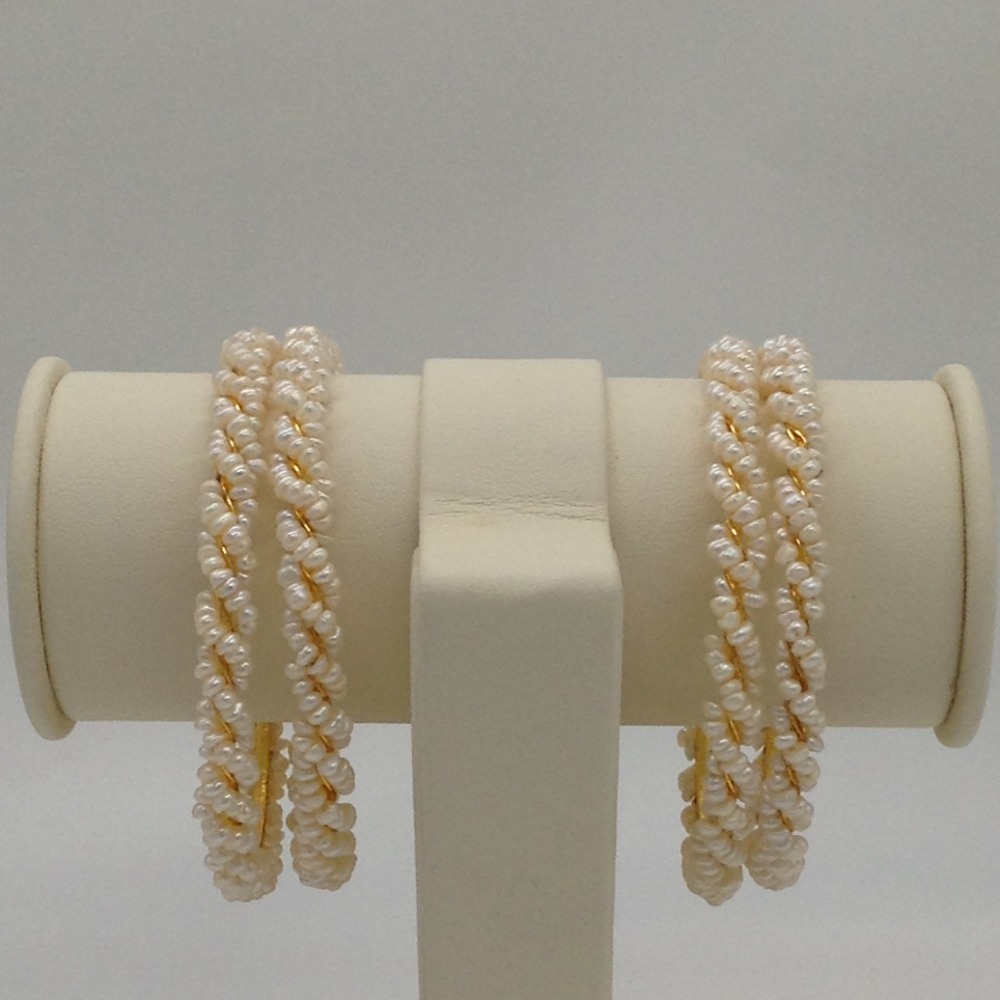 White seed pearls baldar bangles jbg0068
