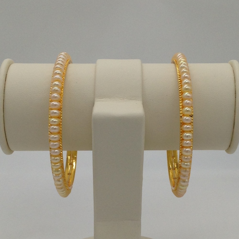 Cream Flat Pearls Bangles JBG0058