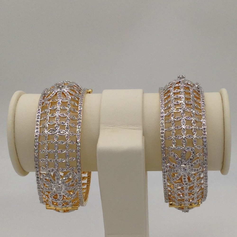 White cz bridge openable bangles jbg0043