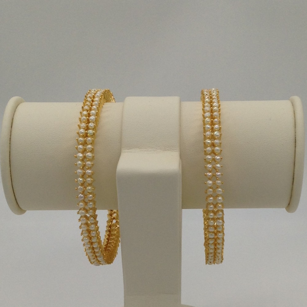 Freshwater white button pearls bangles jbg0036