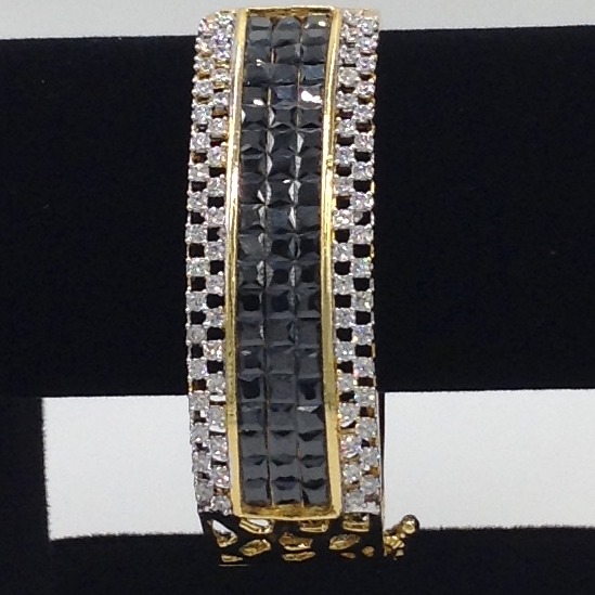 White And Blue CZ Openable Kada Bracelet JBG0028