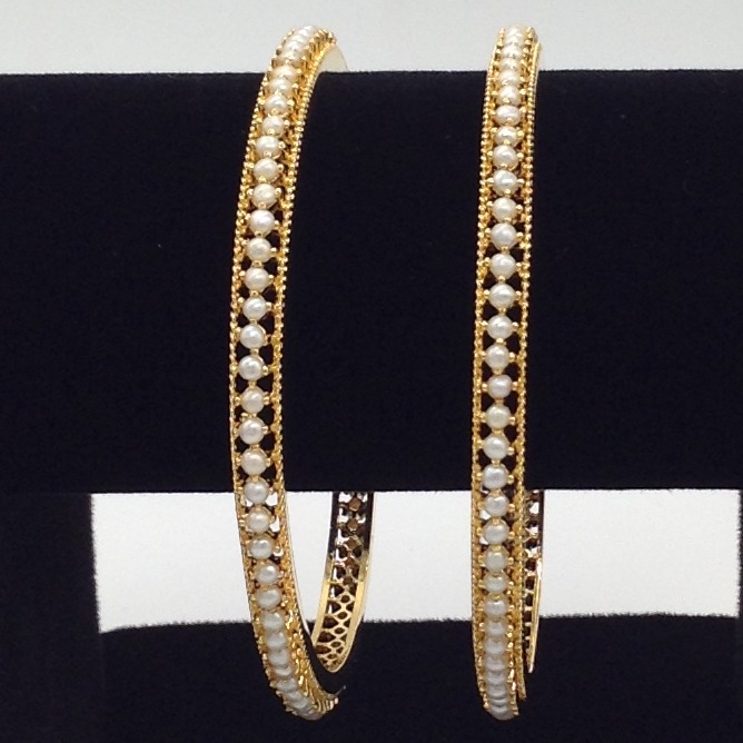 Freshwater White Button Pearls Bangles JBG0024