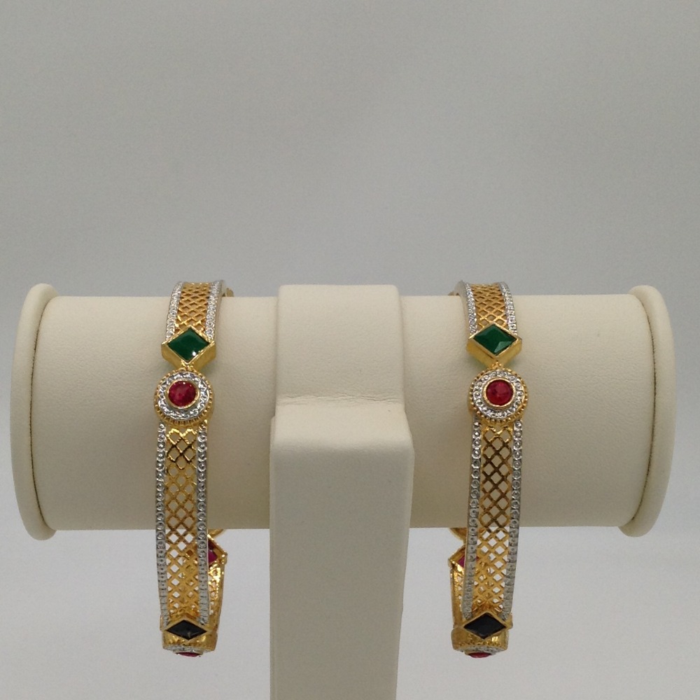 Multi colour cz jali bangles jbg0009