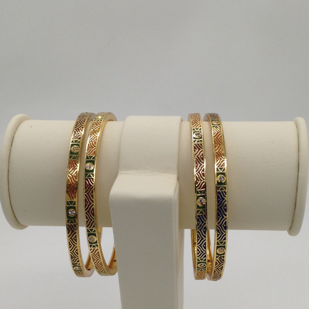 Multi colour enamel and cz bangles jbg0004