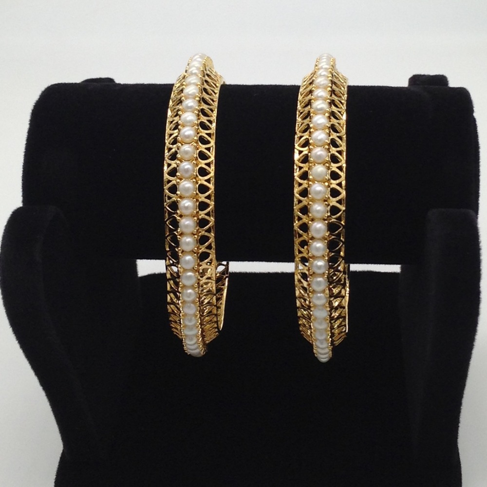 Freshwater white button pearls bangles jbg0001