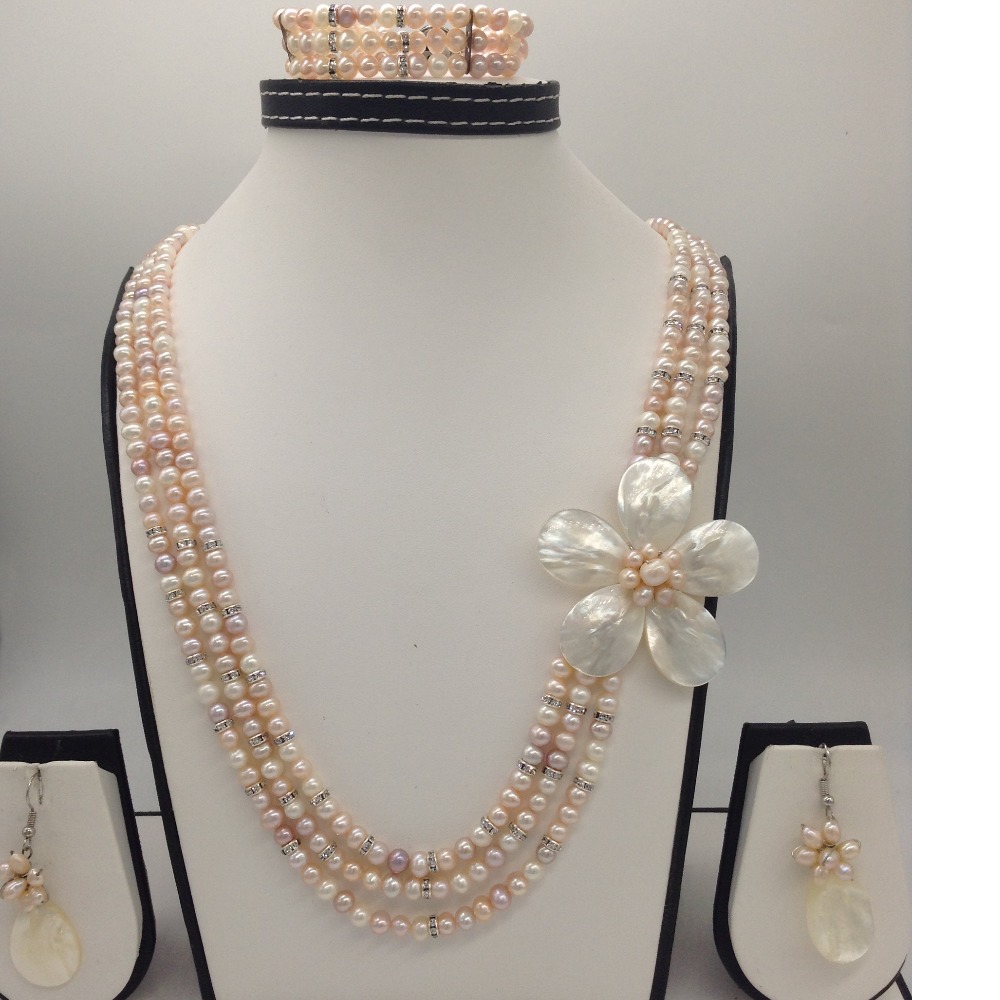 multicolour potato 3 lines pearls mop broach full set jpp1015