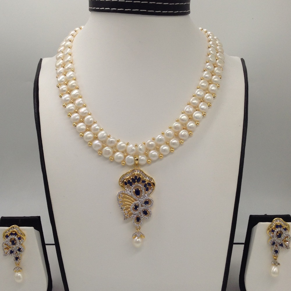 Freshwater white pearls with red semi beeds necklace jpm0394