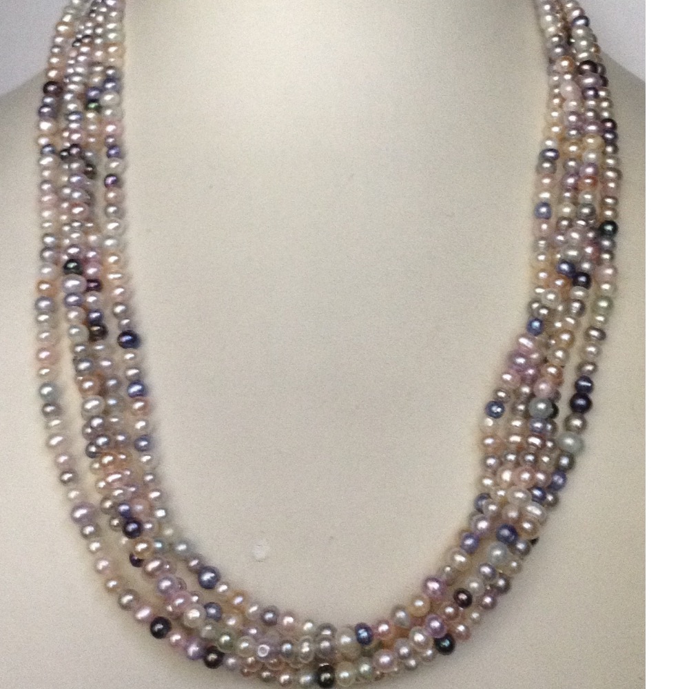 Freshwater multicolour seed pearls long mala JPM0299