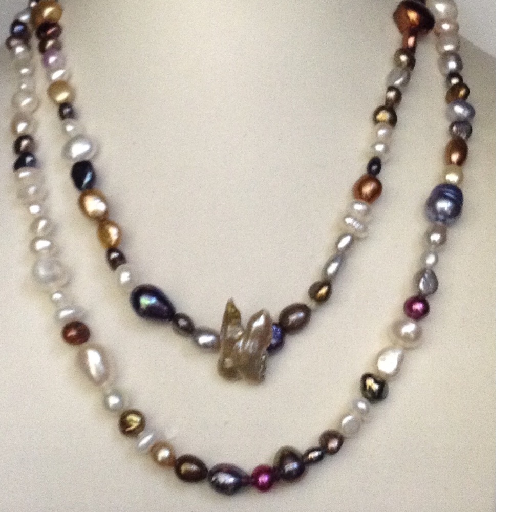 Freshwater Multicolour Mix Pearls Long Mala JPM0235