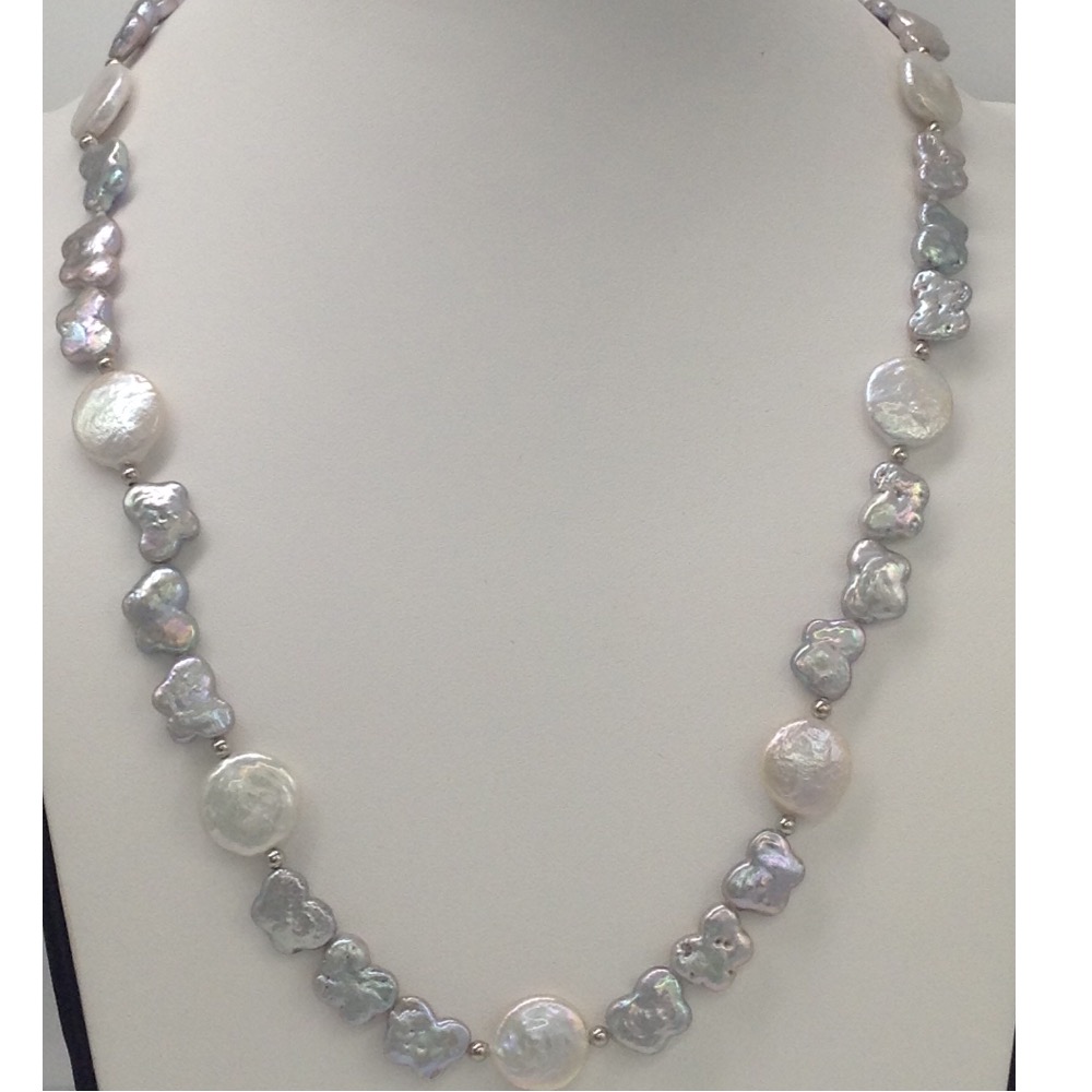 Freshwater Grey Butterfly Baroque Pearls Mala JPM0216