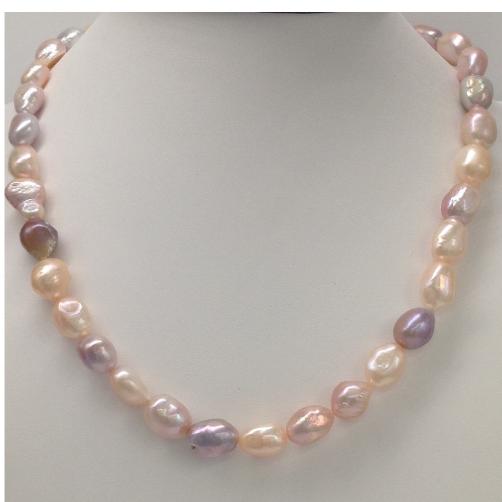 Freshwater Multicolour Oval Baroque Pearls Mala JPM0207