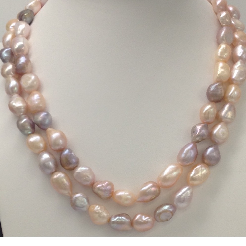 Freshwater Multicolour Oval Baroque Pearls Necklace JPM0206