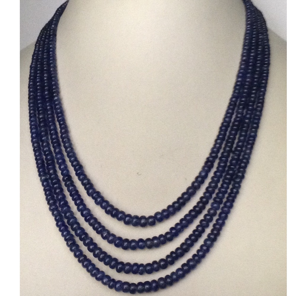 Natural Blue Sapphires Round Beeds Neckalce JSB0111