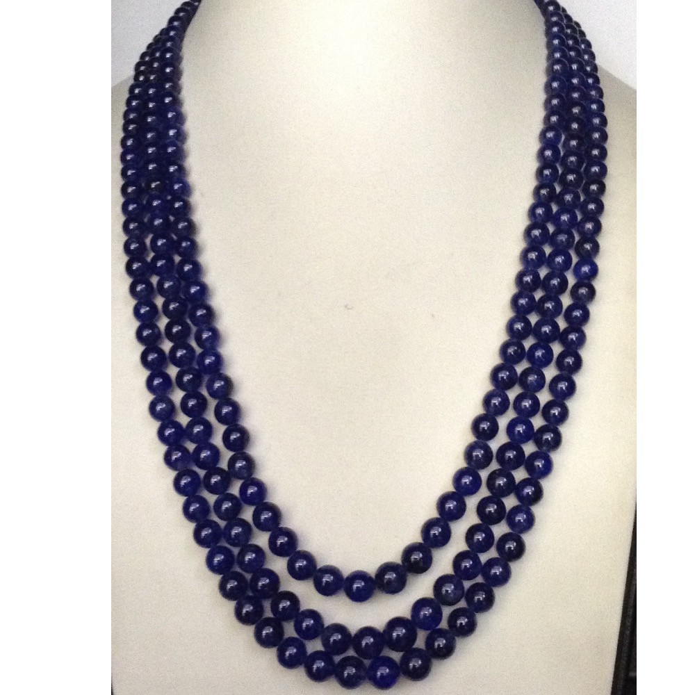 Natural Blue Sapphires Round Balls Necklace JSB0095