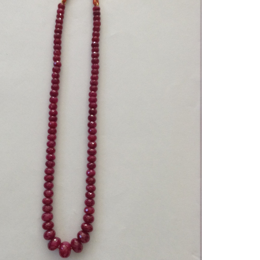 Natural Red Ruby Faceted Round Beeds Mala JSR0099