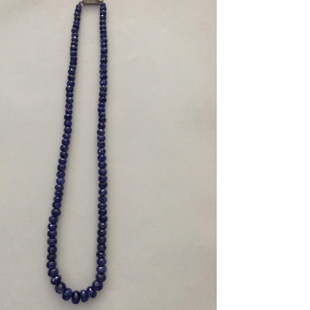 Natural Blue Sapphires Round Faceted Beeds Mala JSB0098