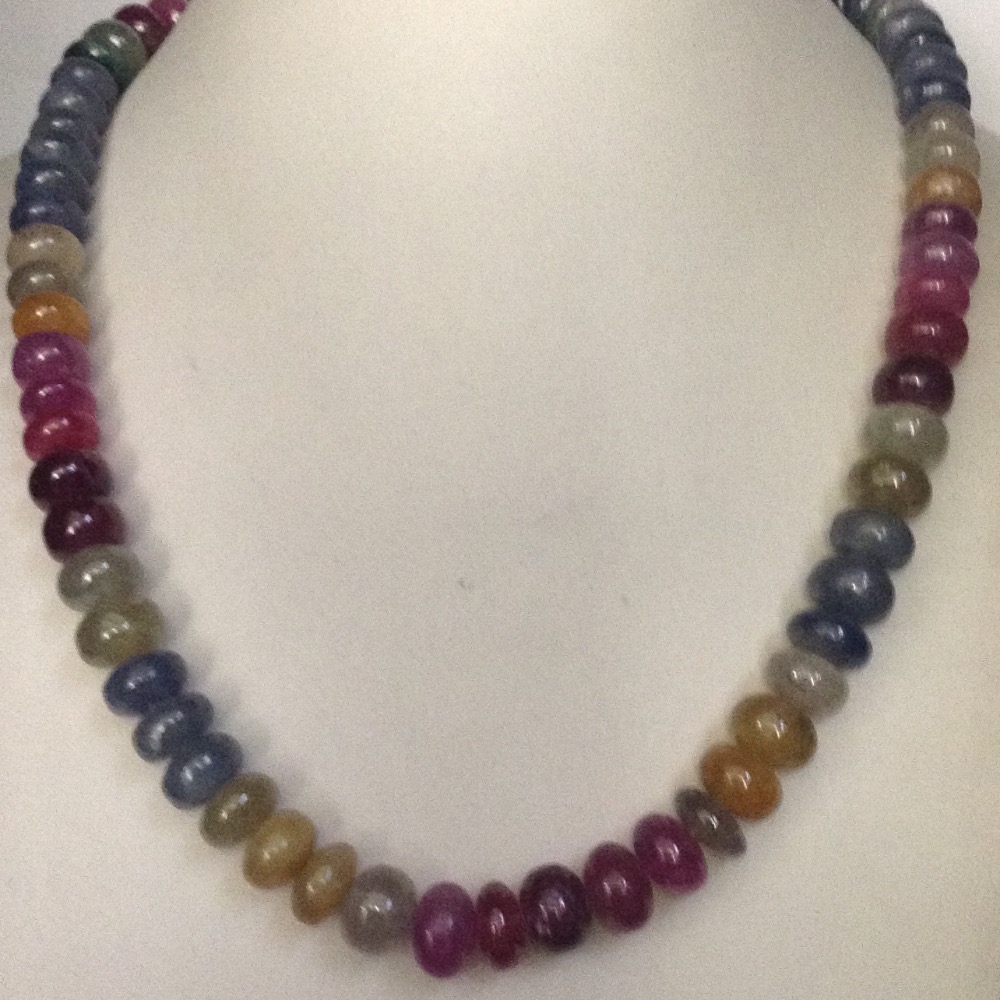 Natural Multi Colour Sapphires Round Beeds Mala JSM0071