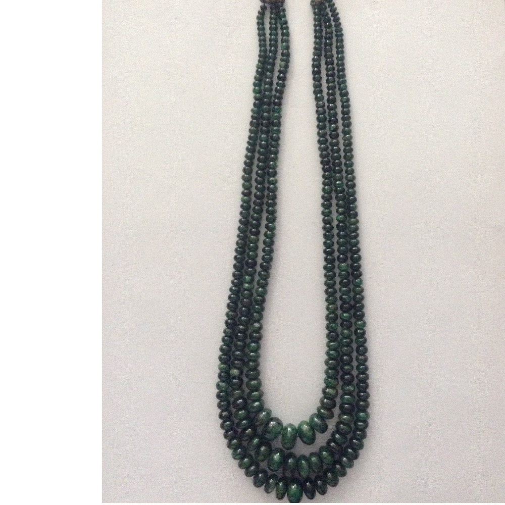 Natural Green Emerlads Round Graded Beeds Necklace JSE0066