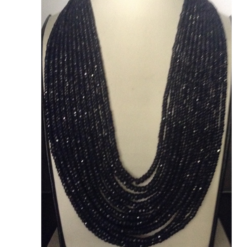 Natural Blue Sapphires Round Faceted 12 Layers Necklace JSB0058