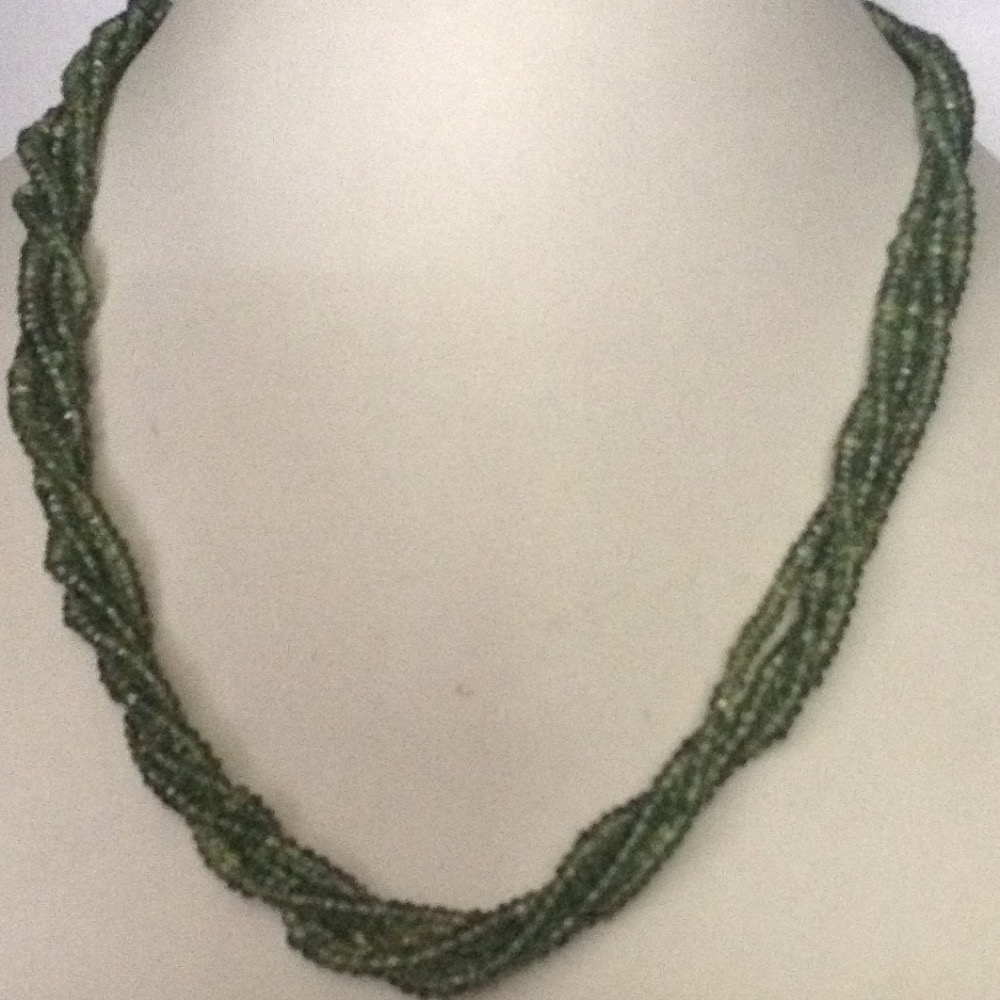 Natural Green Crome Faceted Beeds 4 Layers Necklace JSS0045