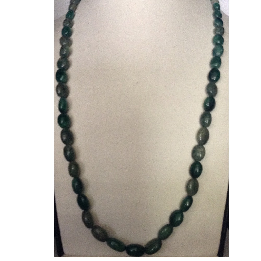 Natural Green Beryl Oval Tumbles Mala JSS0036