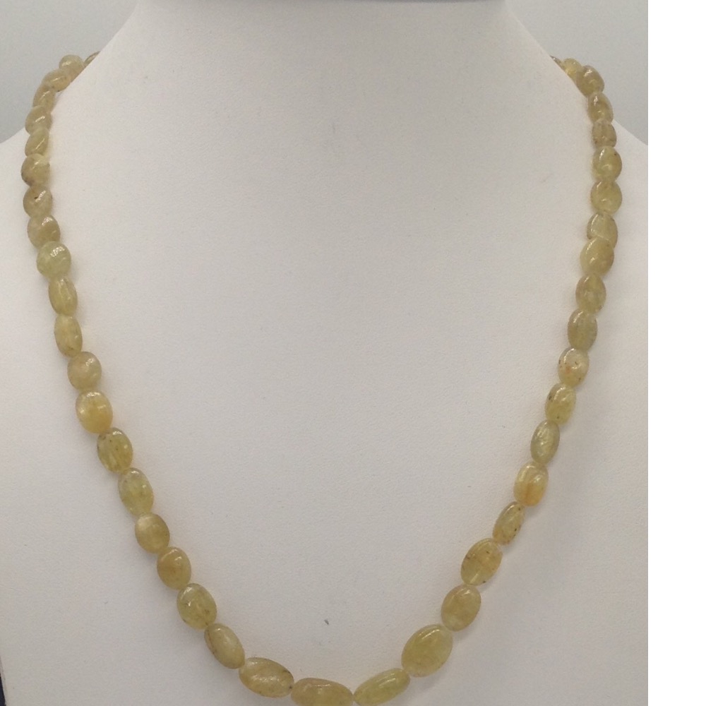 Natural Yellow Catseye Oval Tumbles Mala JSS0037
