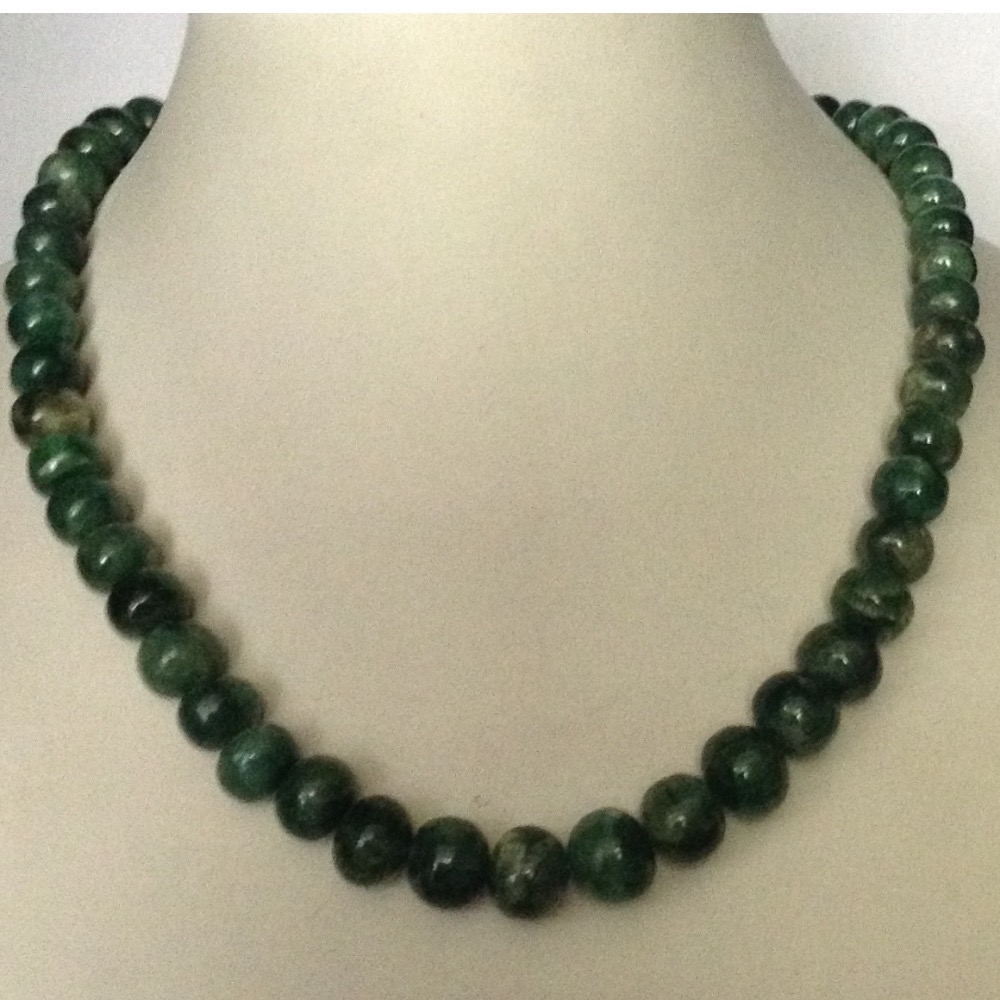 Natural green beryl round beeds mala JSS0051