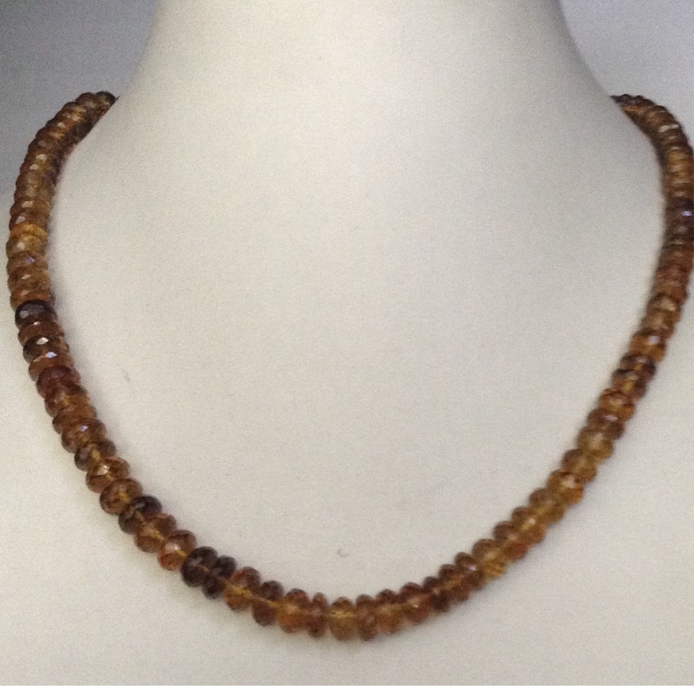 Natural Golden Citrine Faceted Round Beeds Mala JSS0024