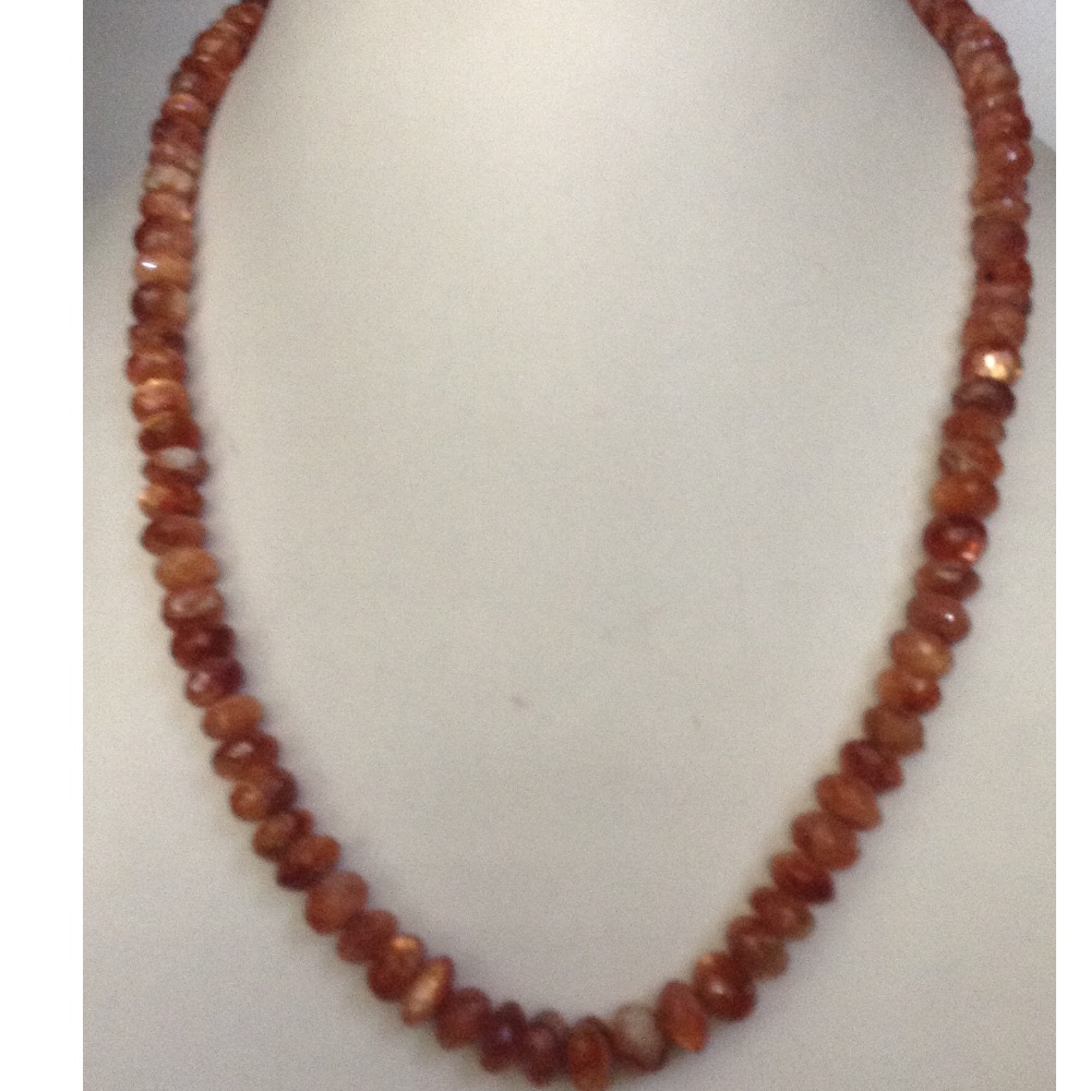 Natural Sandstone Round Faceted Beed Mala JSS0017