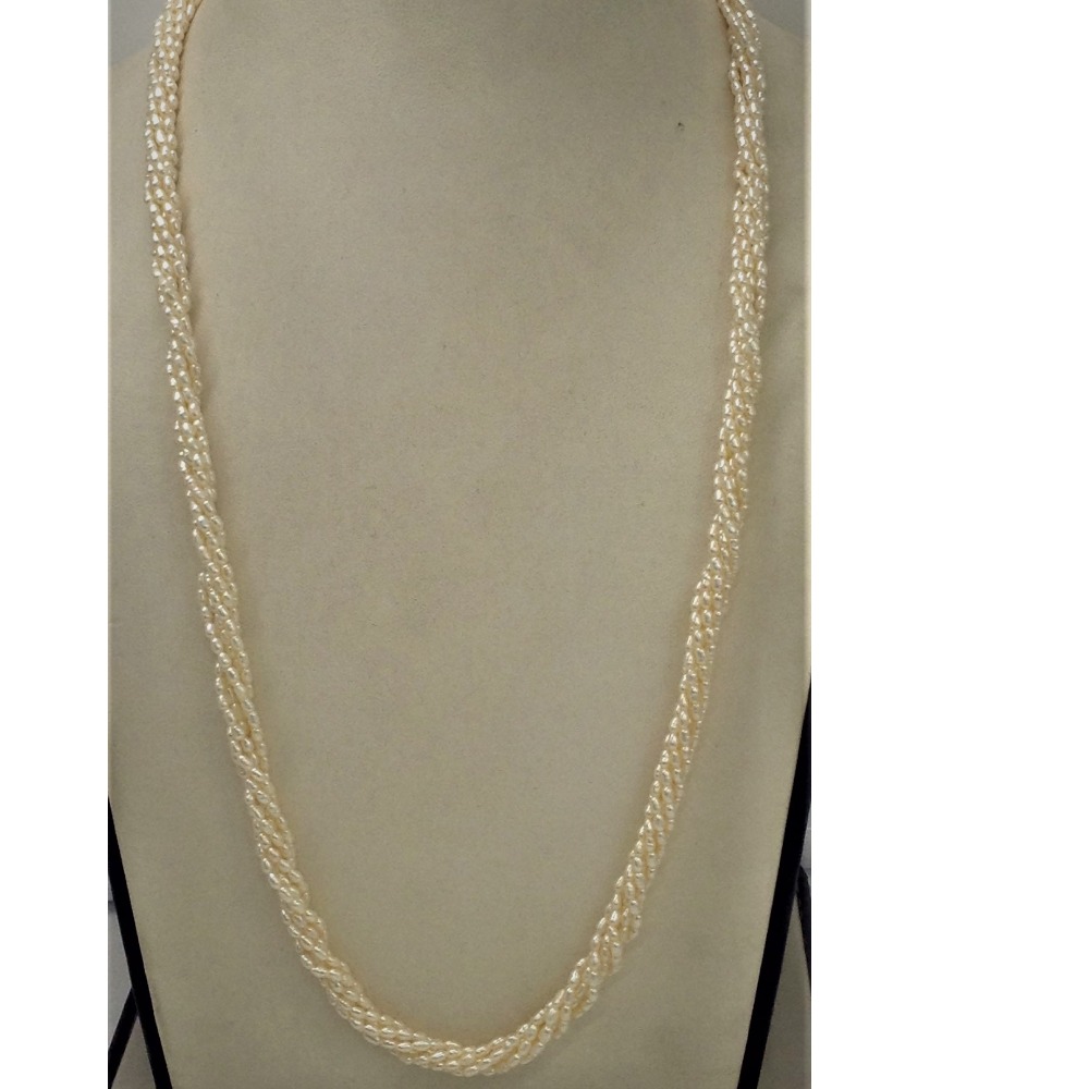 Fresh Water White Rice Pearls Neckace 6 Layers JPM0030