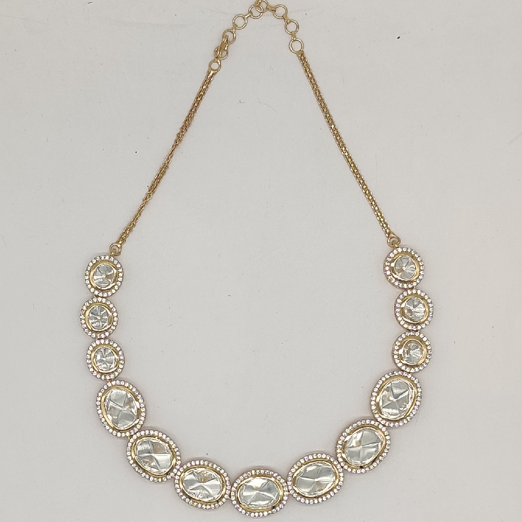 White Polki Necklace Set JNC2002