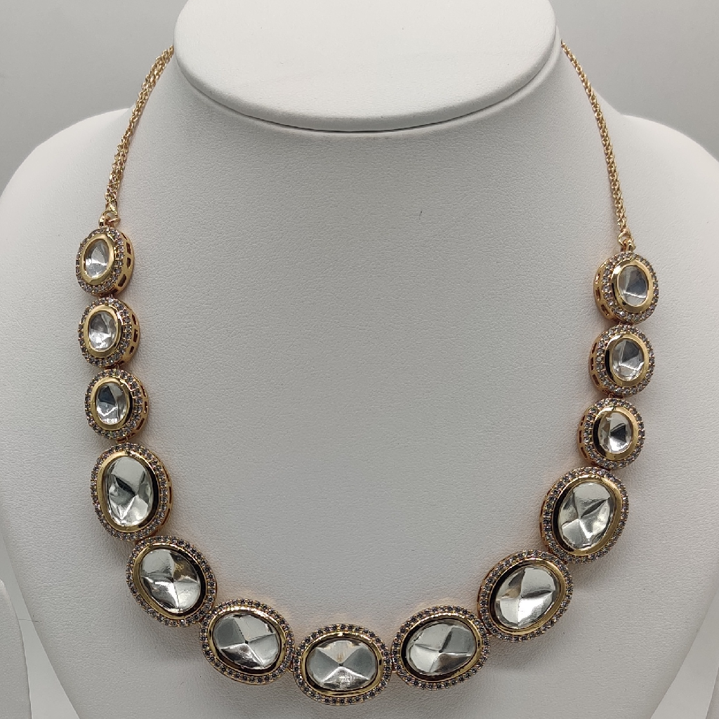 White Polki Necklace Set JNC2002
