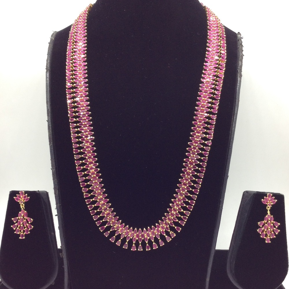 Red CZ Long Necklace Set JNC0232