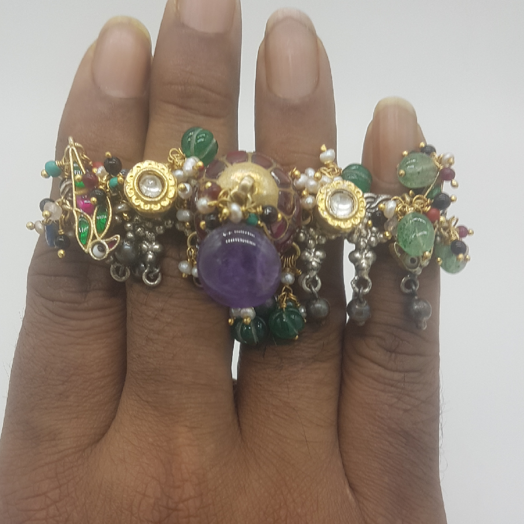 Silver Nakhra Finger Ring JFR0014
