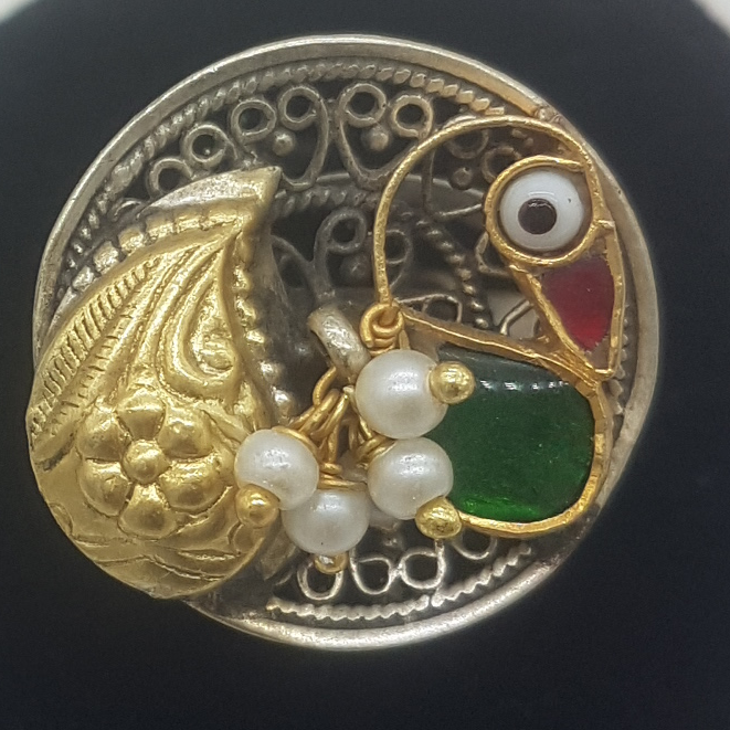 Silver Nakhra Finger Ring JFR0010