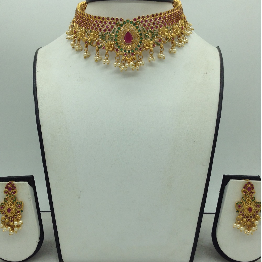 Red,Green CZ Necklace Set JNC0217