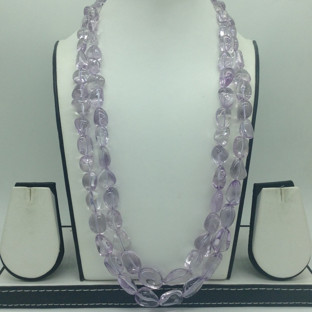 Natural Purple Amethyst Tumble Beeds 2 Layers Mala JSS0214