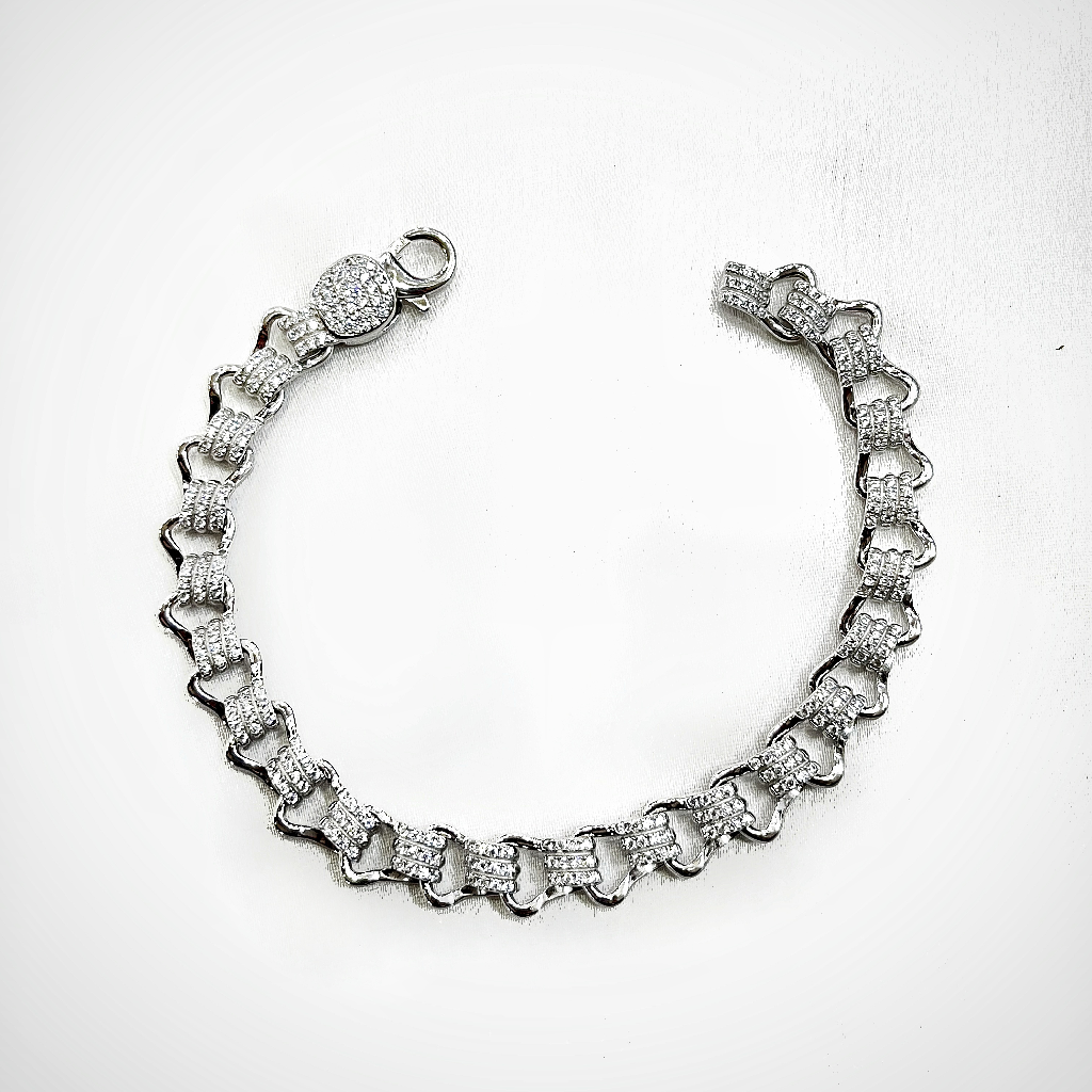 Fancy 92.5% Pure Silver Cuban Bracelet
