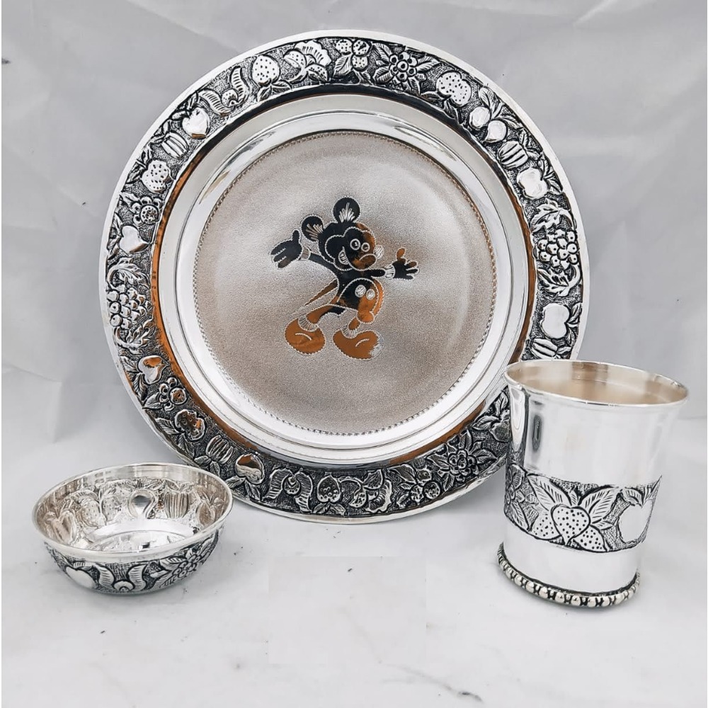 stylish baby dinnet set in fruit carvings (3pcs set)