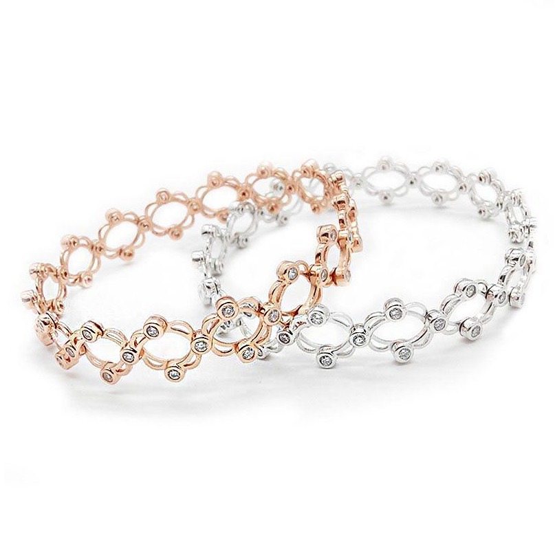 Sterling silver 2-in-1 adjustable ring bangle for ladies by puran