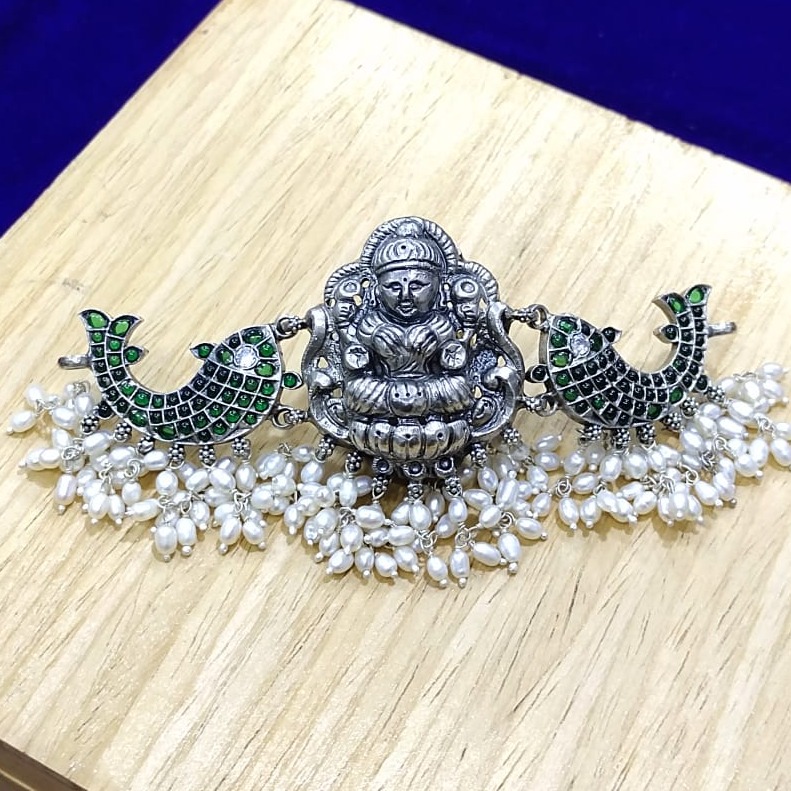 Blissful hallmark silver goddess Matsya laxmi choker by puran
