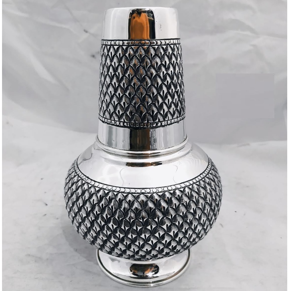 925 pure silver stylish kunja surayi set with glass po-311-02