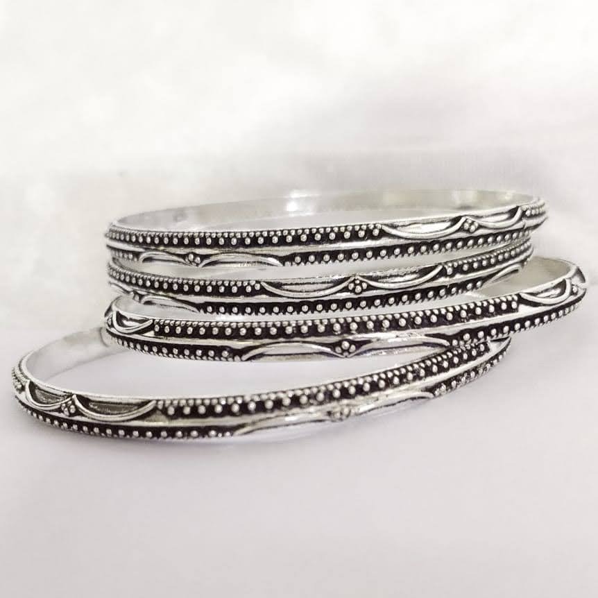 925 Pure Silver Antique Light Weight Chitayi Bangles PO-199-02