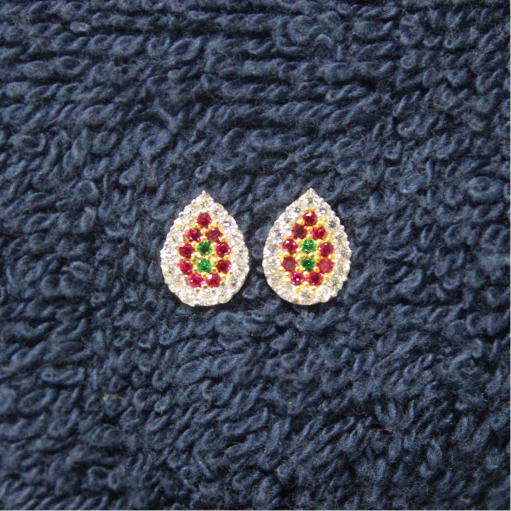 CZ studded fancy gold Nose Pin (Nath)