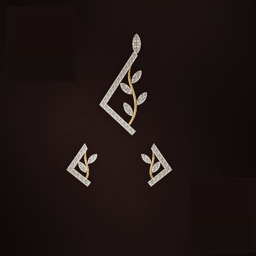 LEAVERS DIAMOND PENDANT SET