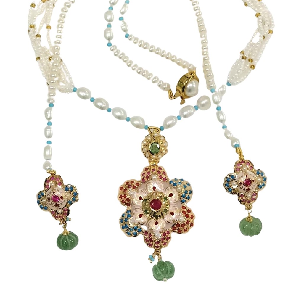 Gold Beautiful Fancy Necklace Set JS427
