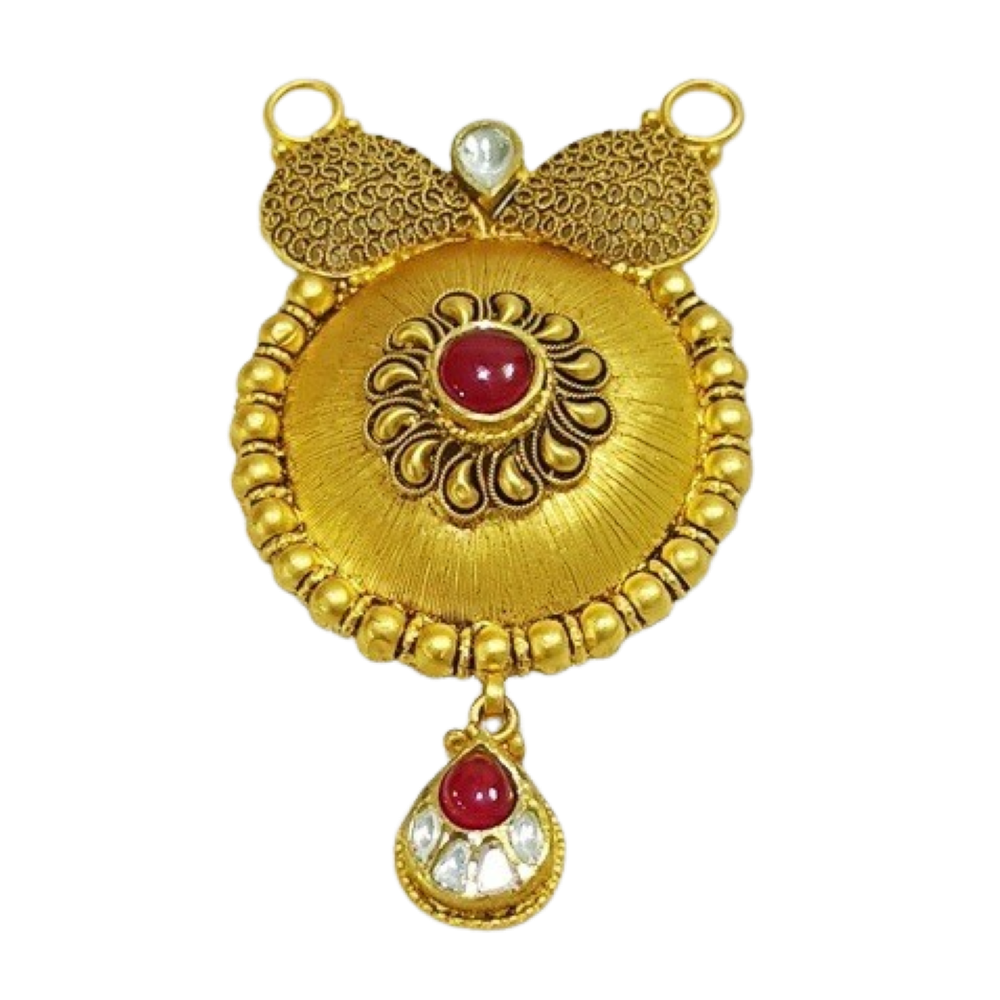 916 yellow gold delicate design pendant set ans9449