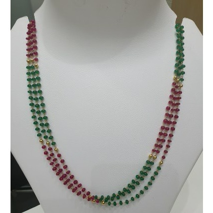 18k gold colourful beaded chain
