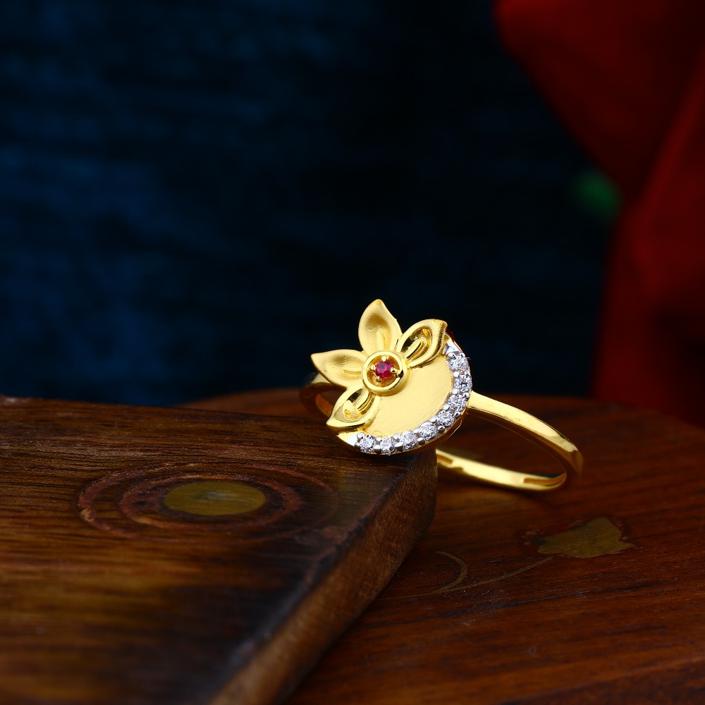 RED STONE LOTUS LADIES CASTING  RING