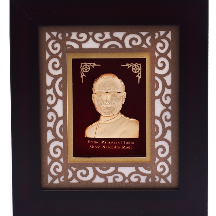 22K Gold Narendra Modi Photo Frame AJ-15